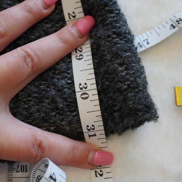 Free People Gray Knit Chunky Sweater Dress Size M‎ Boho Wool Cable Knit - Picture 7 of 10